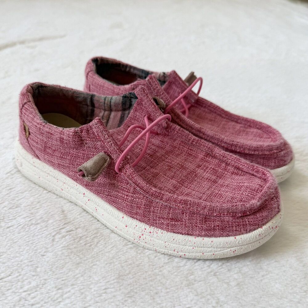 LAMO Paula Women’s Pink Jersey Knit Slip On Loafers Comfort Shoes Size 7